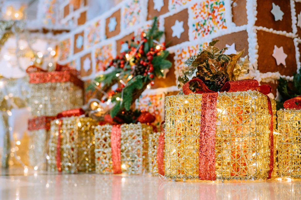 Picture of Christmas present decorations light up