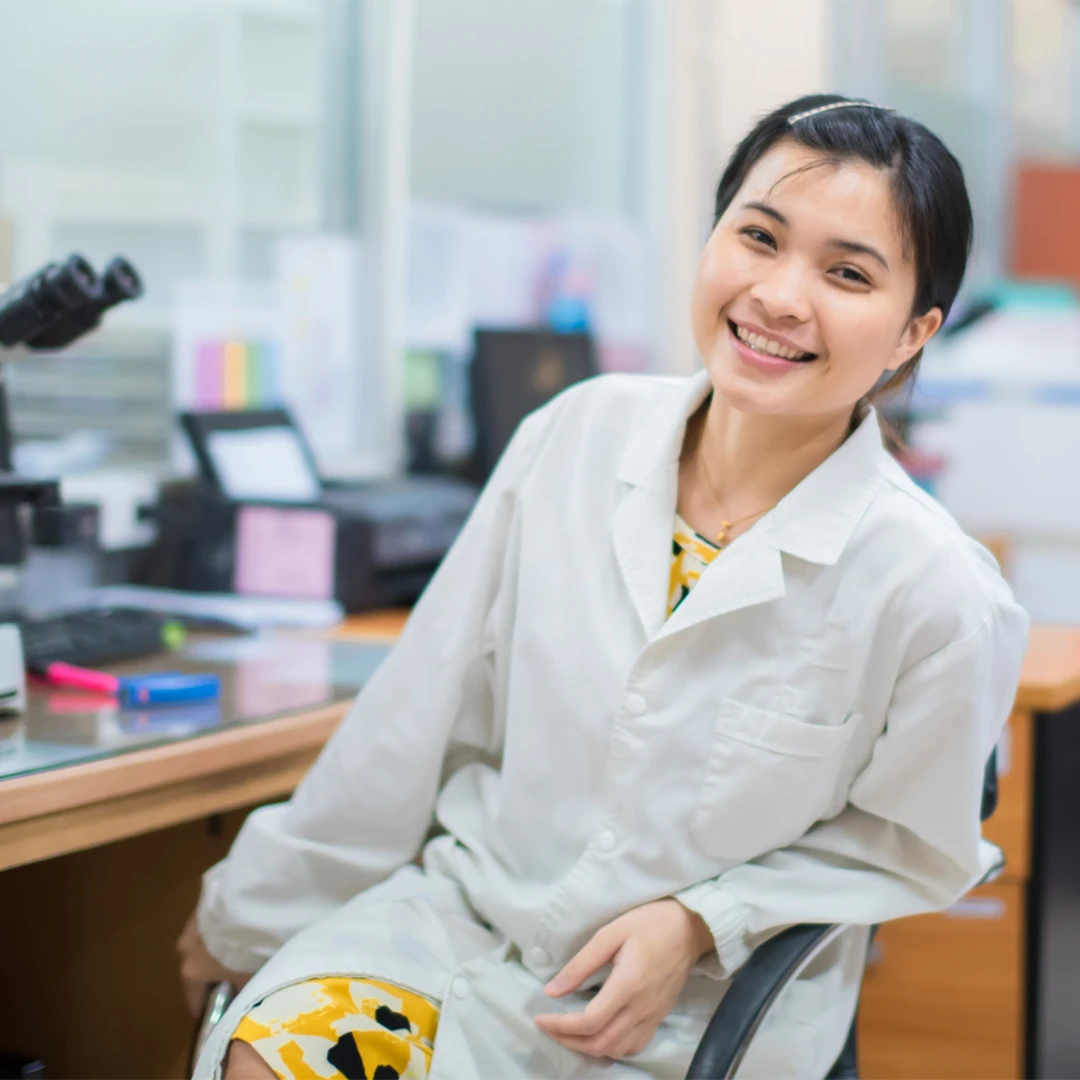 Medical professional in office smiling image