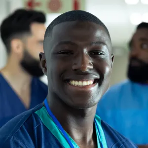 African American Male Nurse Smiling